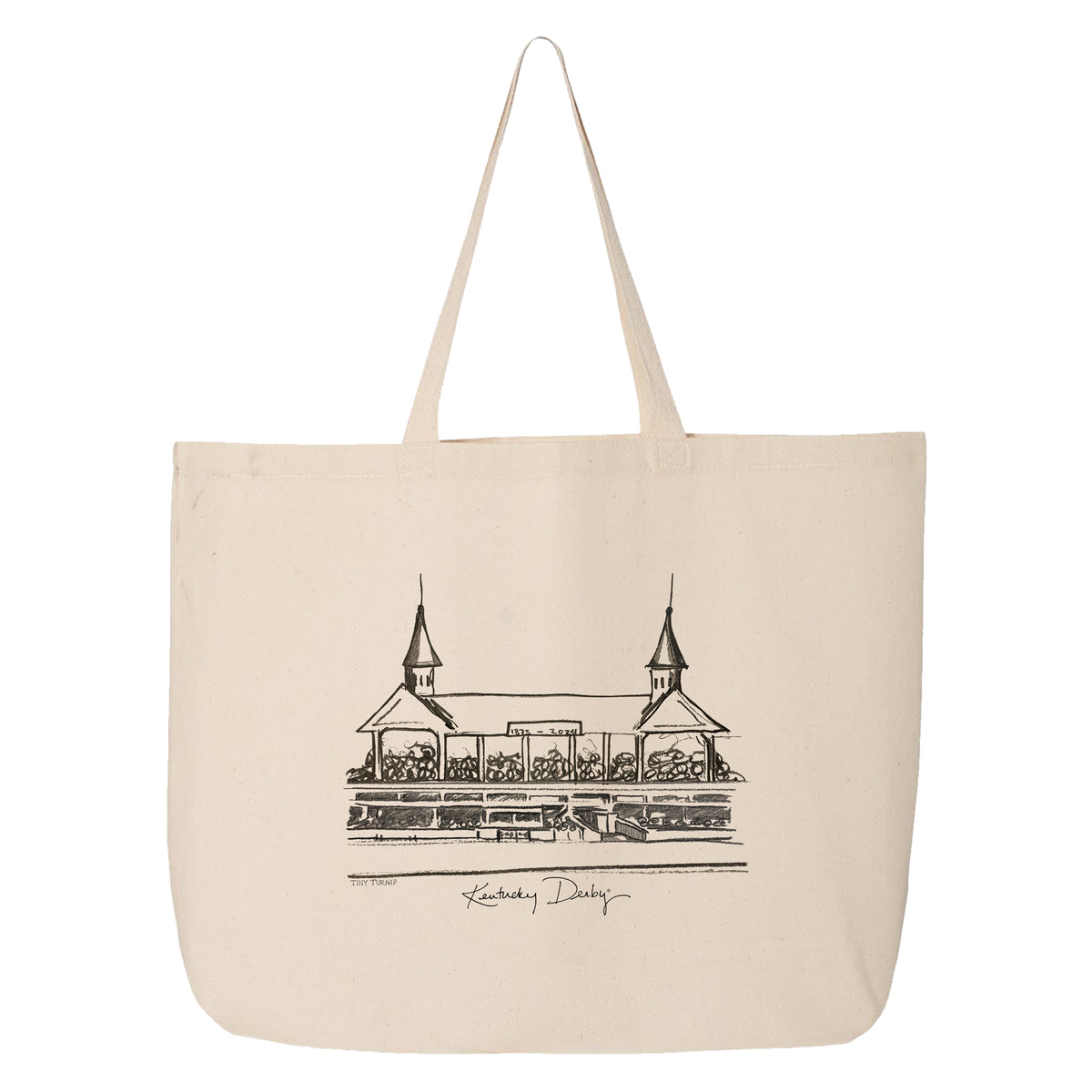 Kentucky Derby 2024 Churchill Downs Sketch Canvas Tote Bag