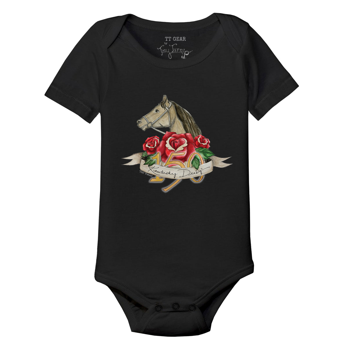 Kentucky Derby 2024 150th Anniversary Horse Banner Short Sleeve Snapper