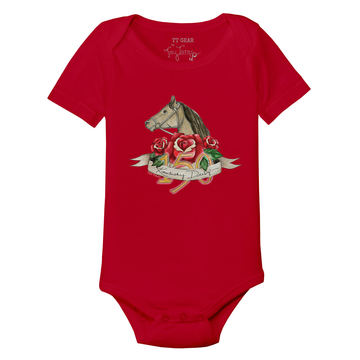 Kentucky Derby 2024 150th Anniversary Horse Banner Short Sleeve Snapper