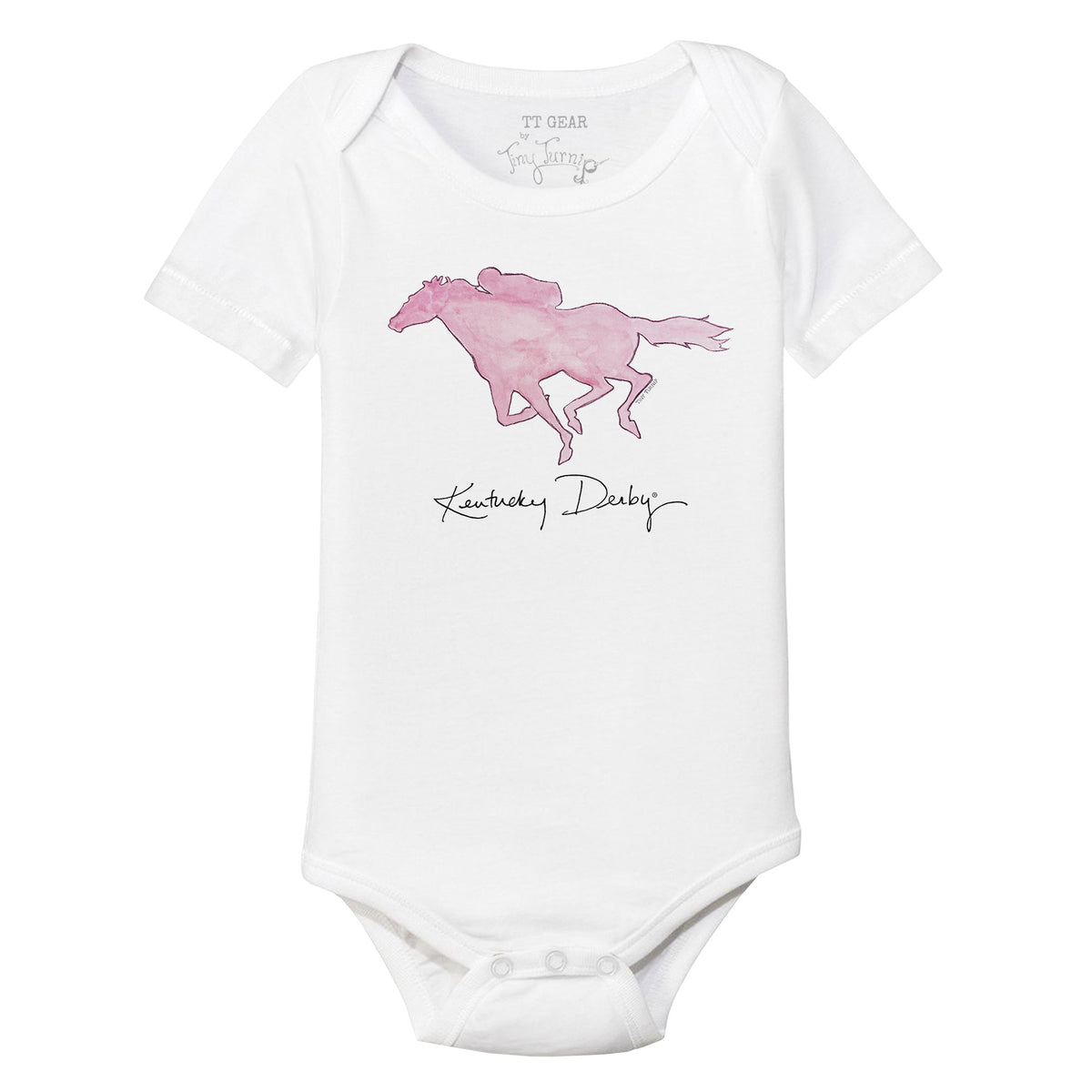 Kentucky Derby 2024 Pink Silhouette Short Sleeve Snapper