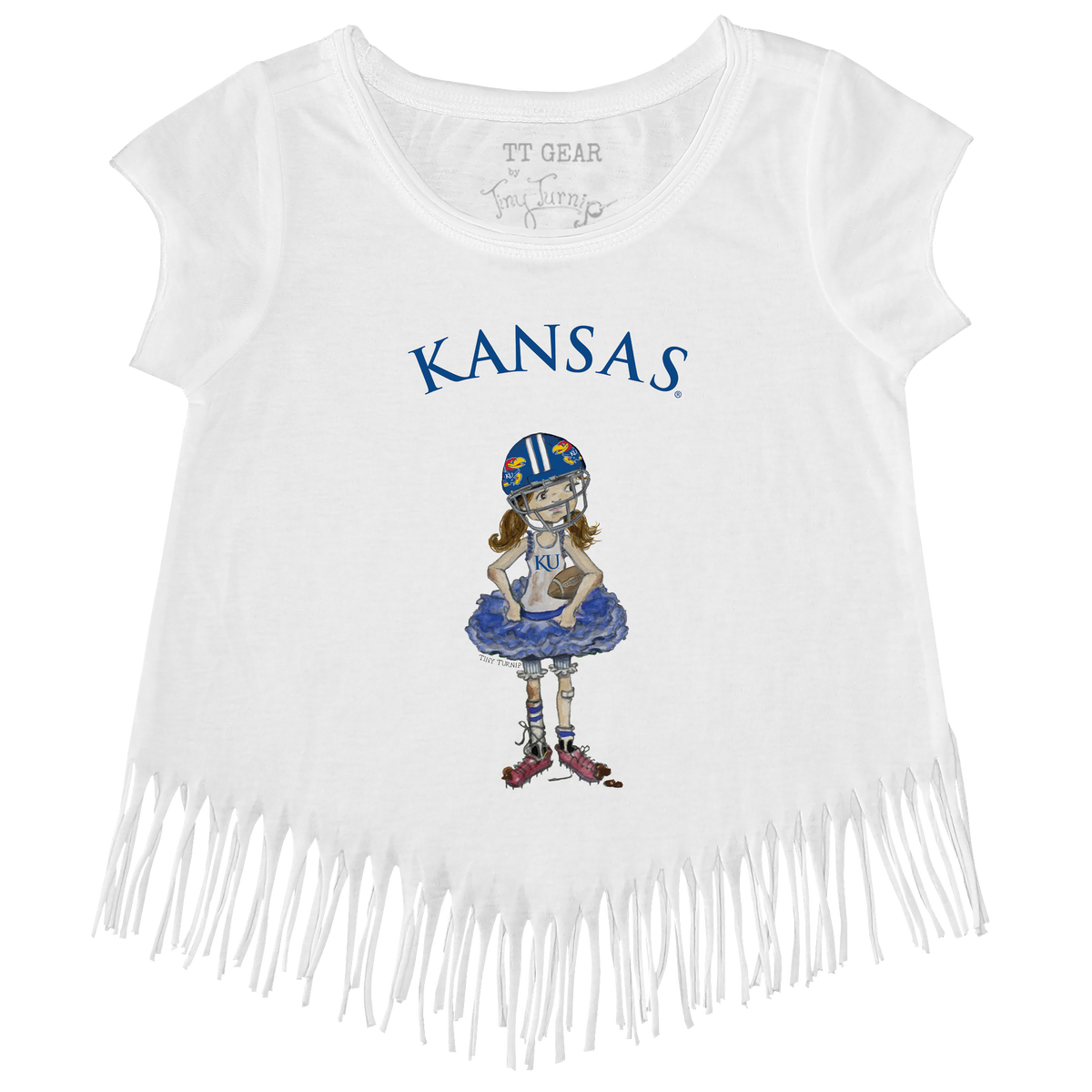 Kansas Jayhawks Babes Fringe Tee