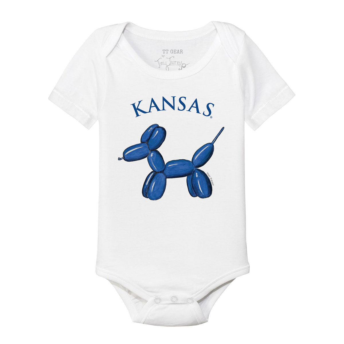Kansas Jayhawks Balloon Dog Short Sleeve Snapper
