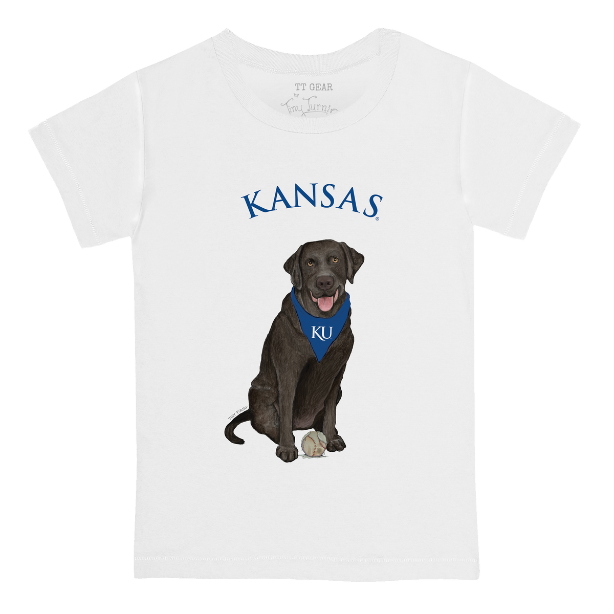Kansas Jayhawks Black Labrador Retriever Kid's Tee Shirt