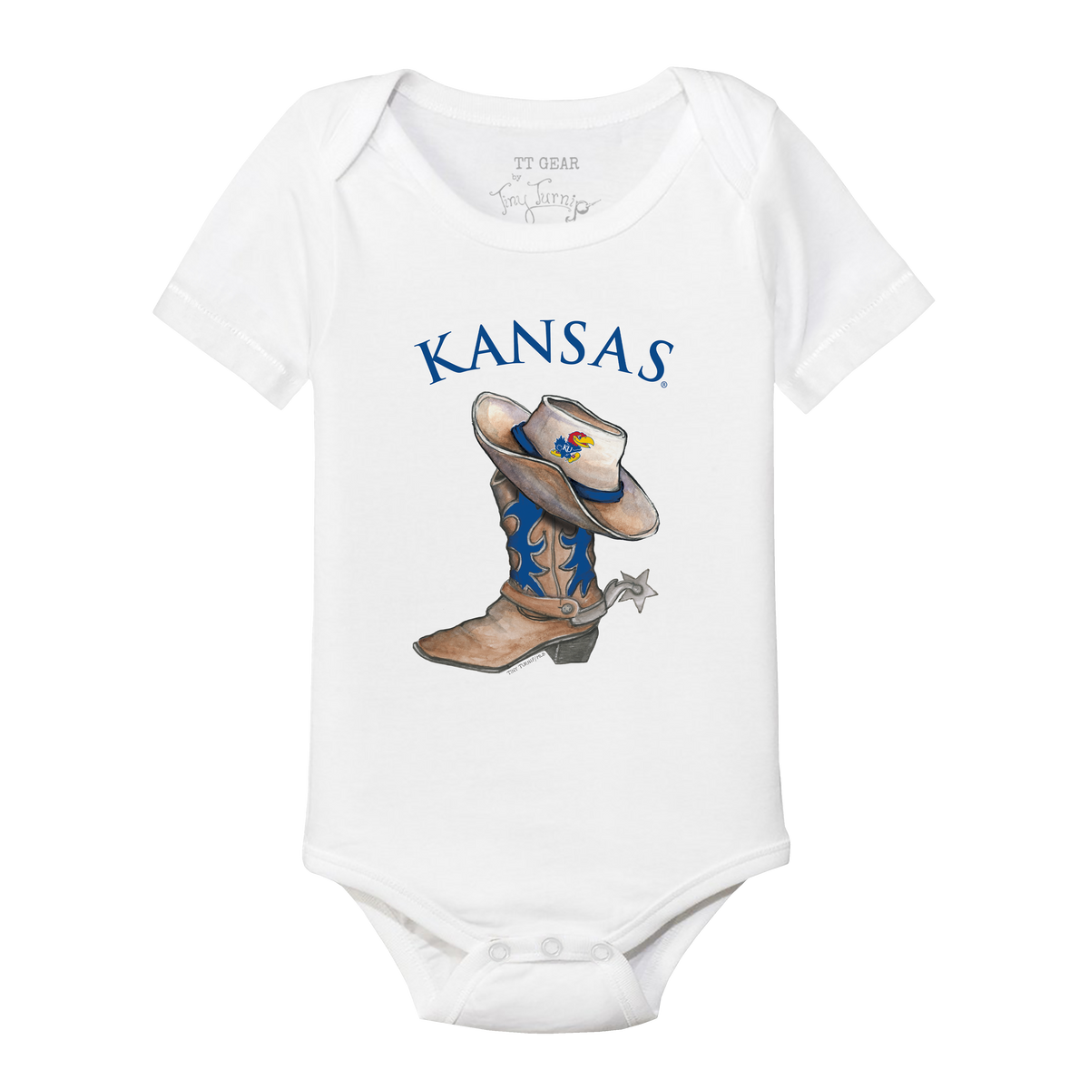 Kansas Jayhawks Cowboy Boot Short Sleeve Snapper