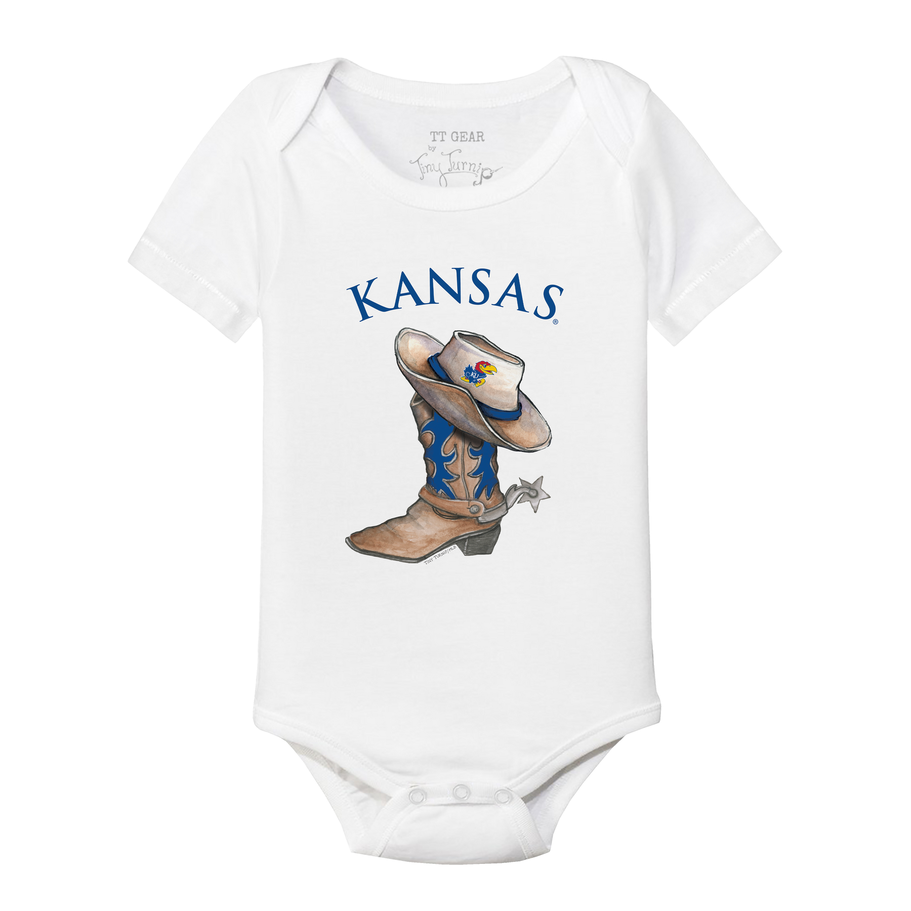 Kansas Jayhawks Cowboy Boot Short Sleeve Snapper