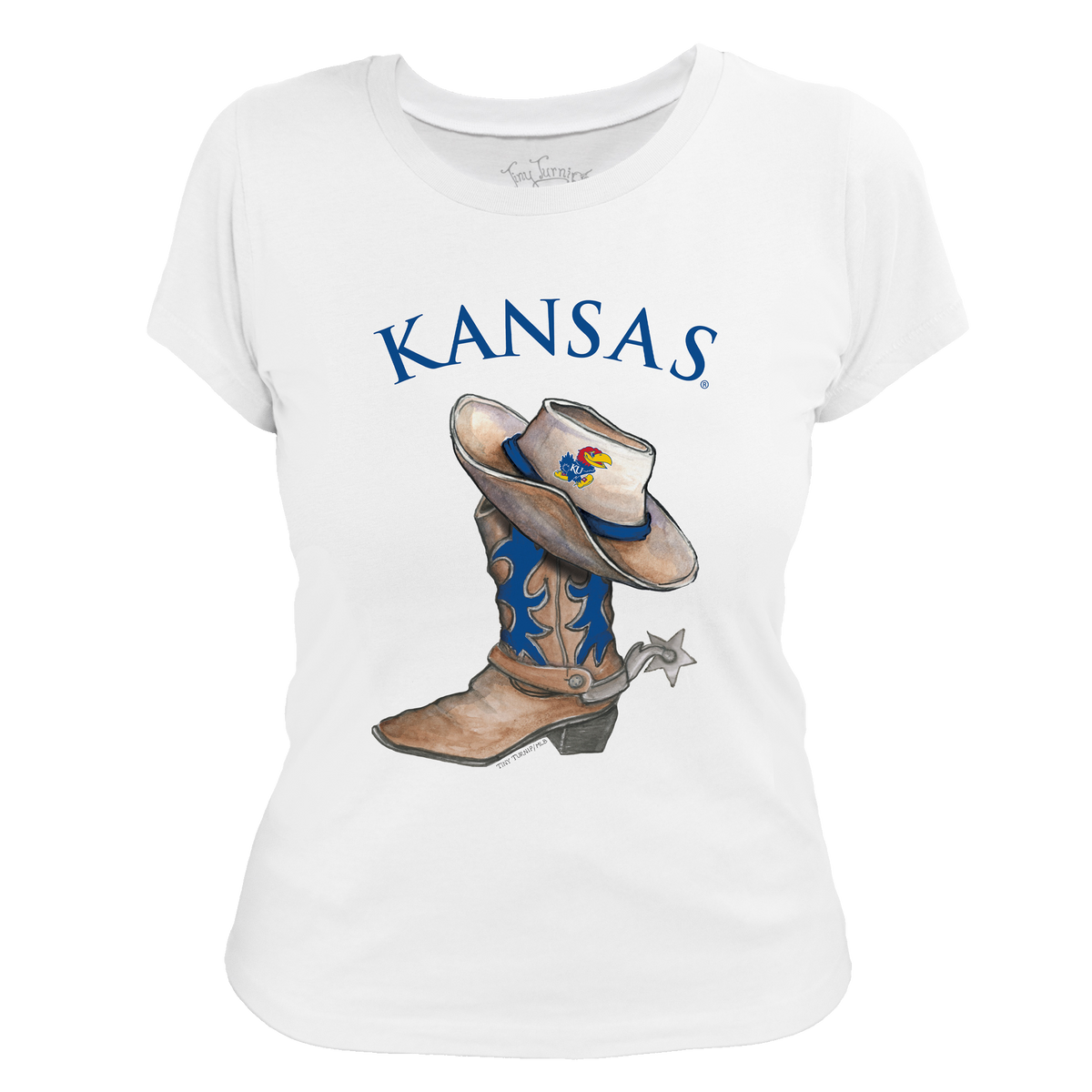 Kansas Jayhawks Cowboy Boot Women's Tee Shirt