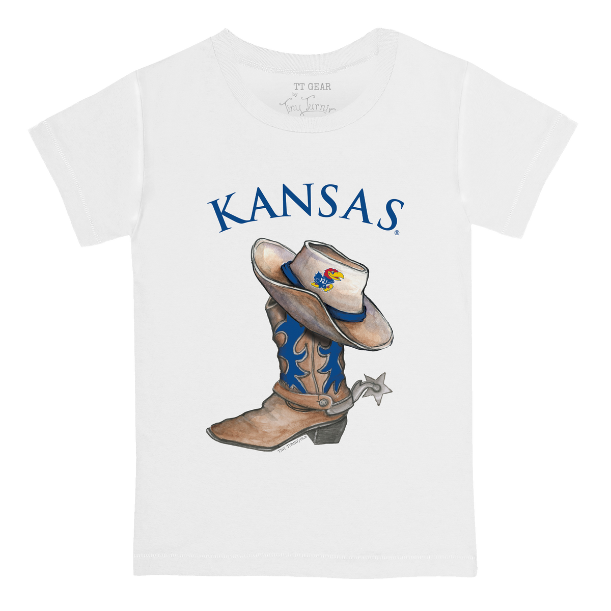 Kansas Jayhawks Cowboy Boot Kid's Tee Shirt