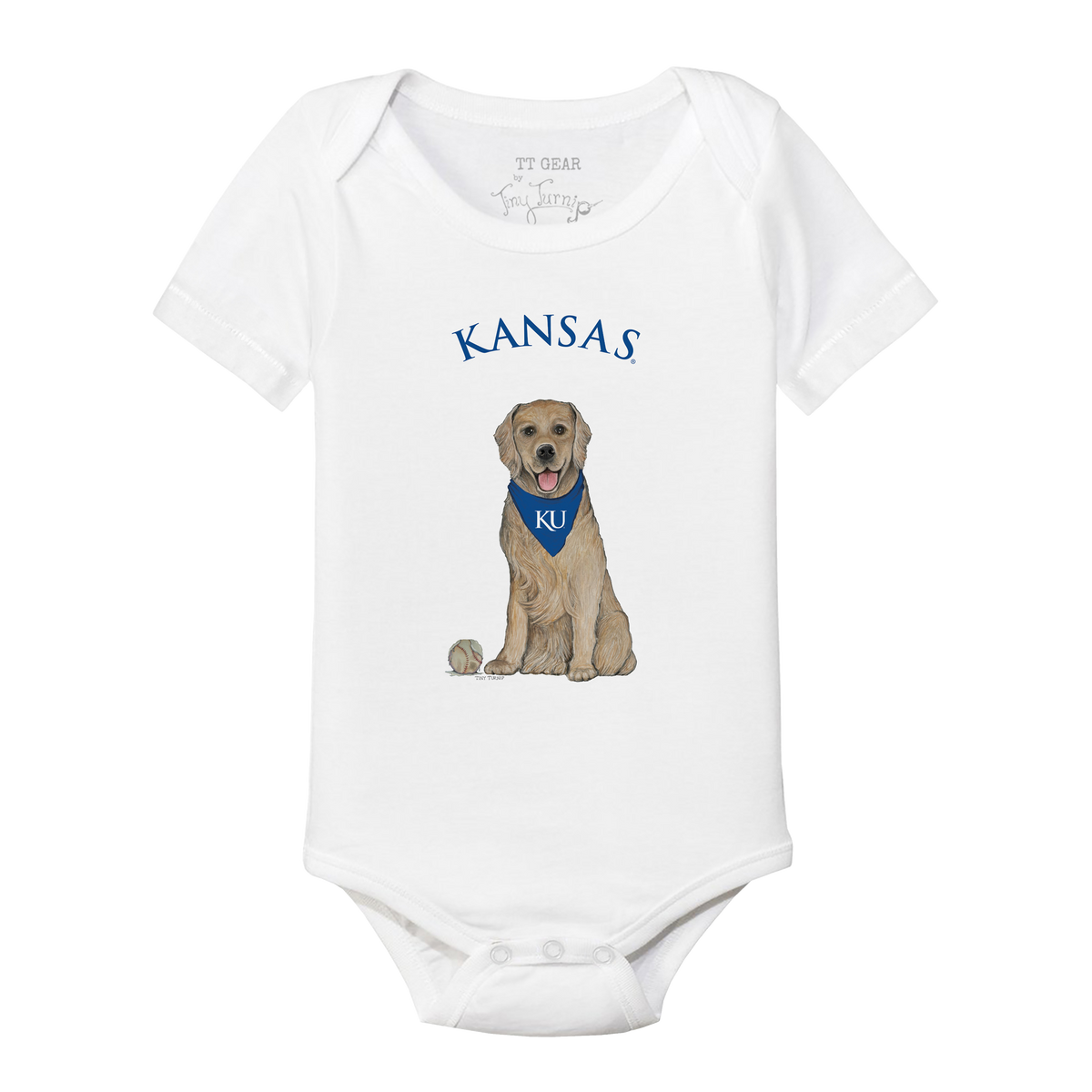 Kansas Jayhawks Golden Retriever Short Sleeve Snapper
