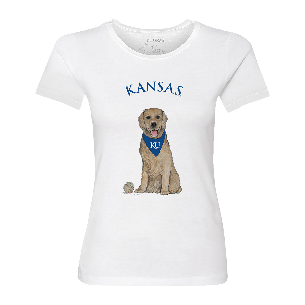 Kansas Jayhawks Golden Retriever Women's Tee Shirt