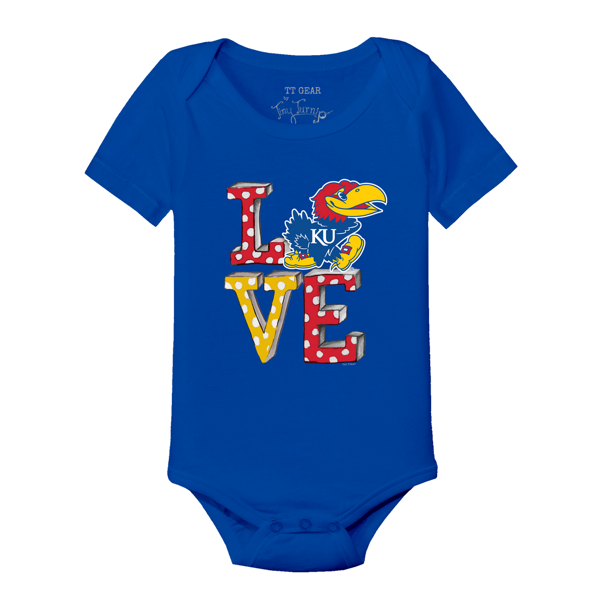 Kansas Jayhawks LOVE Short Sleeve Snapper