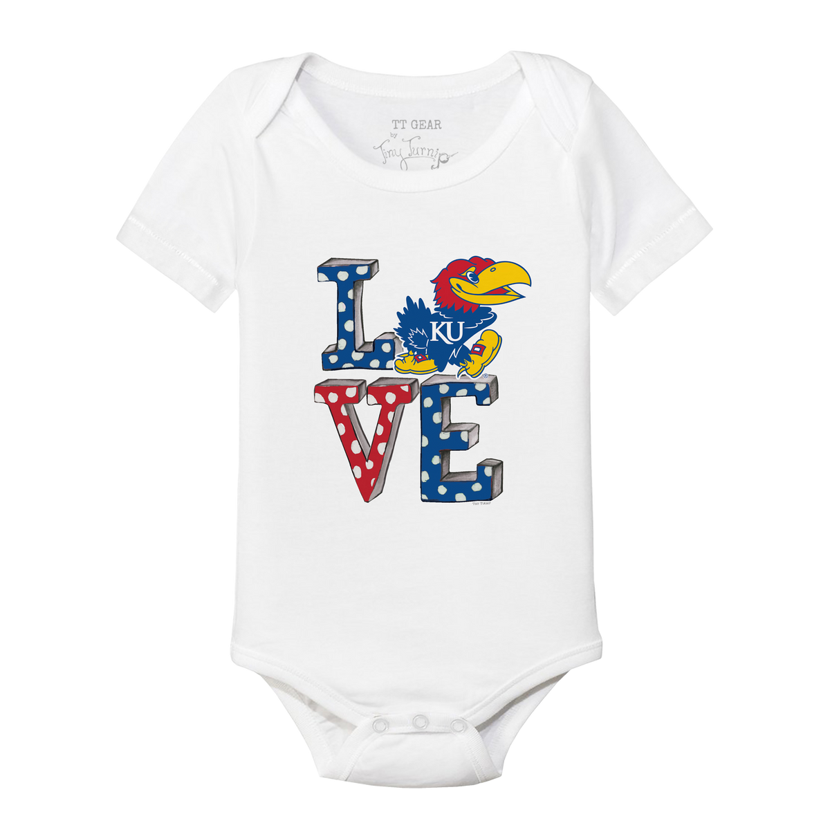 Kansas Jayhawks LOVE Short Sleeve Snapper