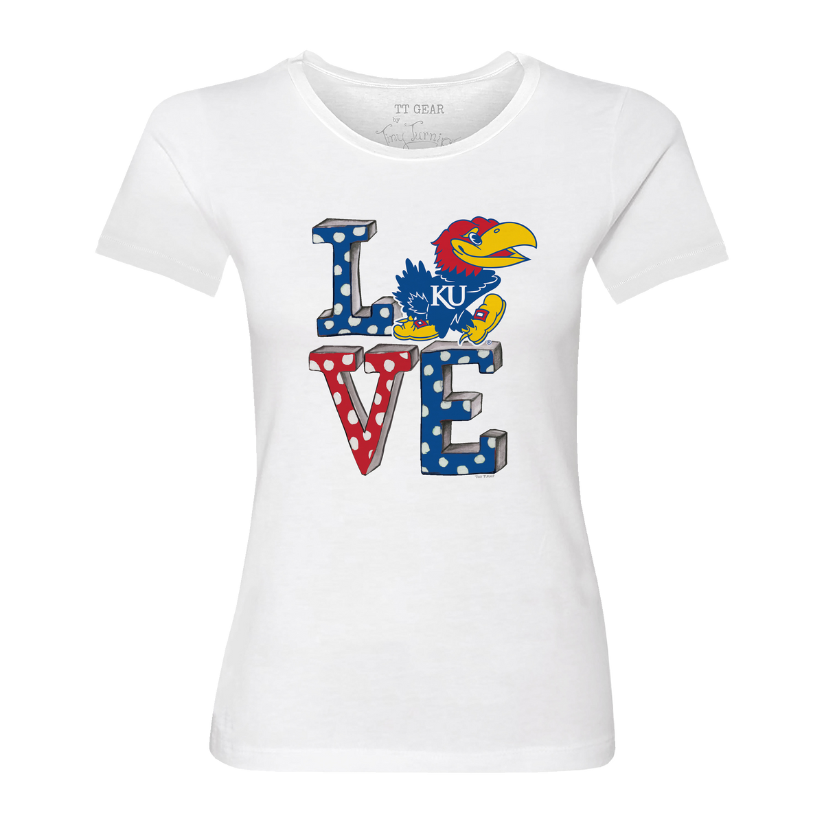 Kansas Jayhawks LOVE Women's Tee Shirt