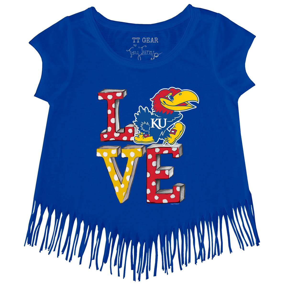 Kansas Jayhawks LOVE Fringe Tee