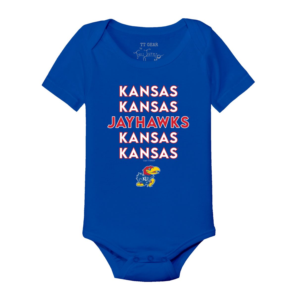 Kansas Jayhawks Stacked Short Sleeve Snapper