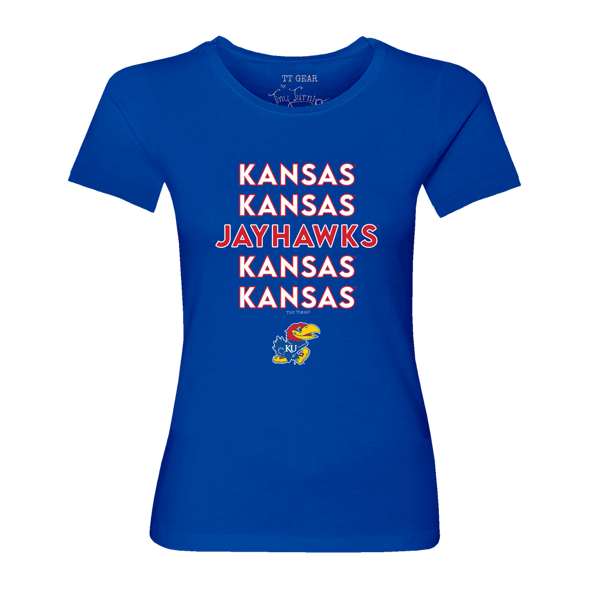 Kansas Jayhawks Stacked Women's Tee Shirt