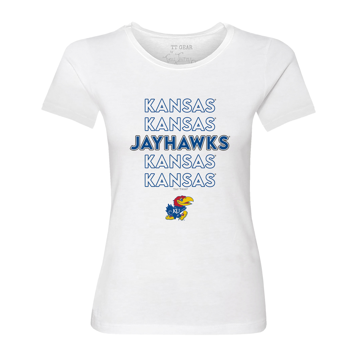 Kansas Jayhawks Stacked Women's Tee Shirt