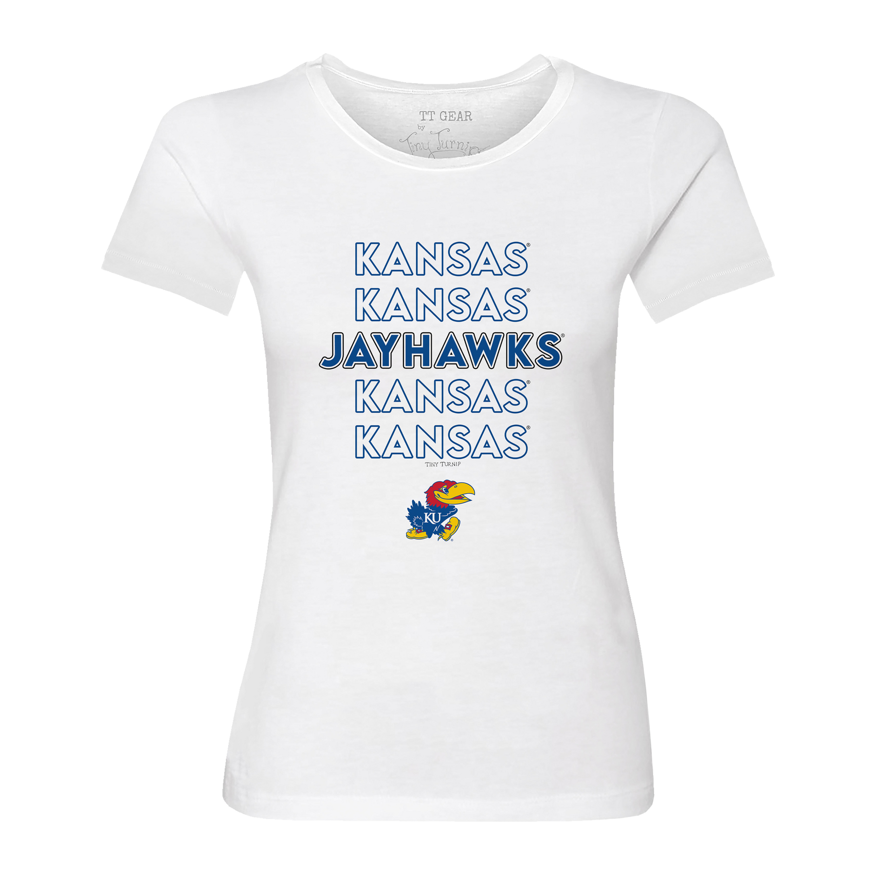 Kansas Jayhawks Stacked Women's Tee Shirt
