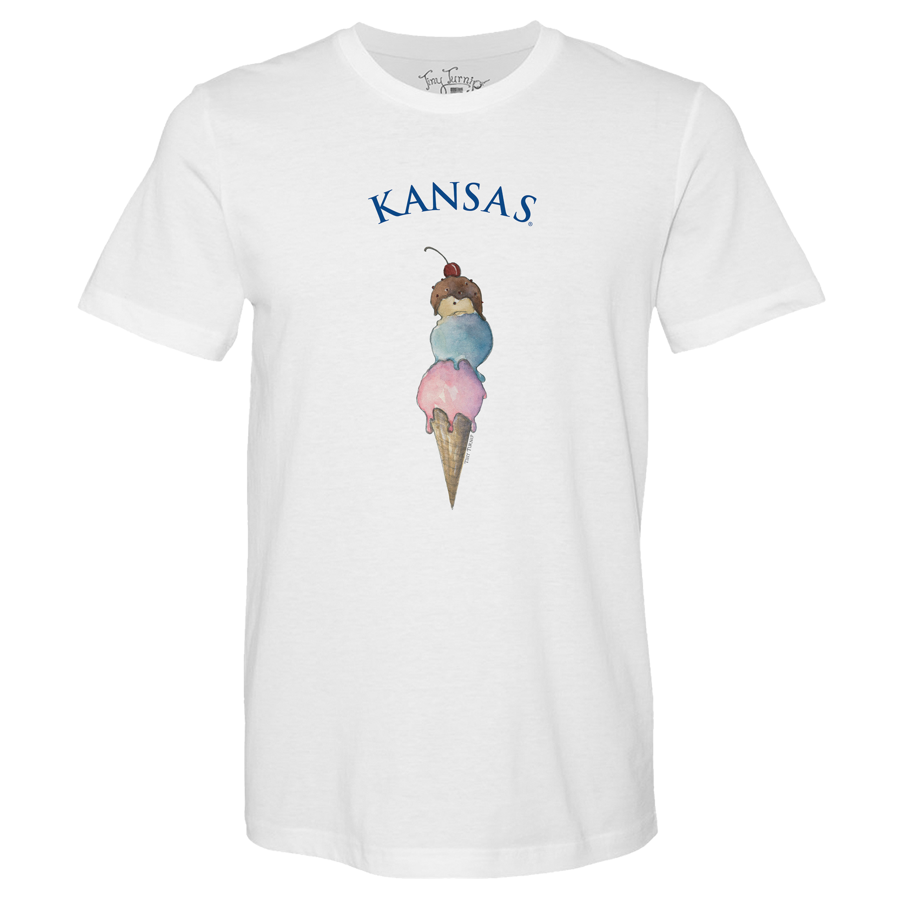 Kansas Jayhawks Triple Scoop Unisex Tee Shirt