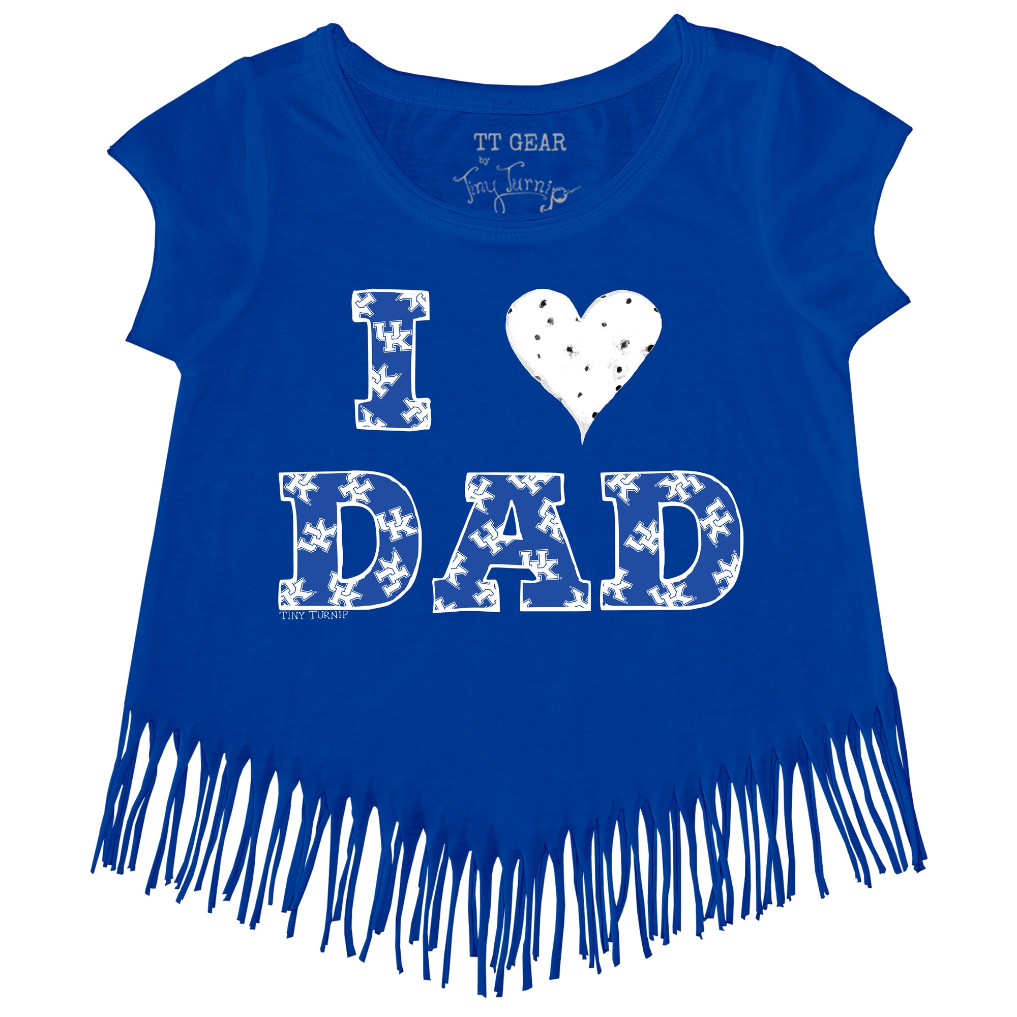 Toddler Tiny Turnip White New York Yankees I Love Dad Fringe T-Shirt Size:3T