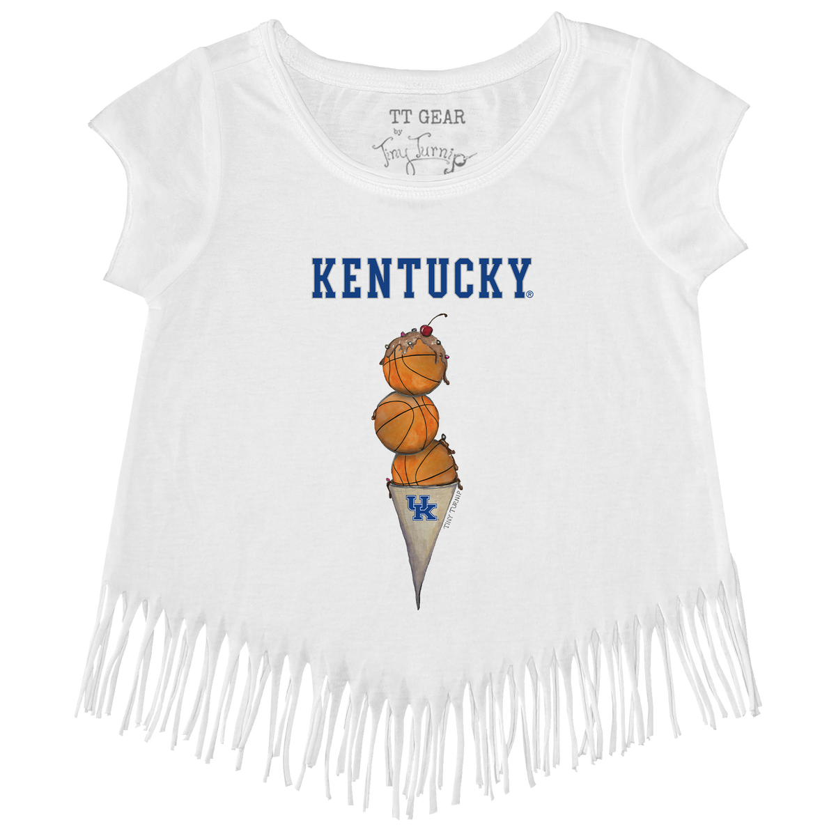 Kentucky Wildcats Basketball Triple Scoop Fringe Tee