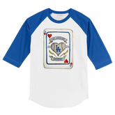 Los Angeles Dodgers Card 3/4 Royal Blue Sleeve Raglan