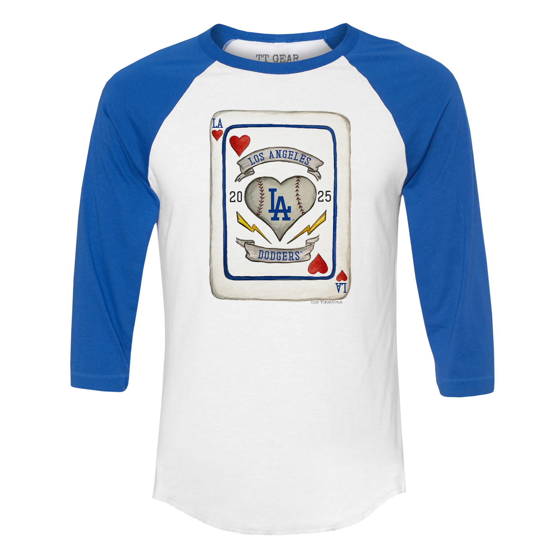 Los Angeles Dodgers Card 3/4 Royal Blue Sleeve Raglan