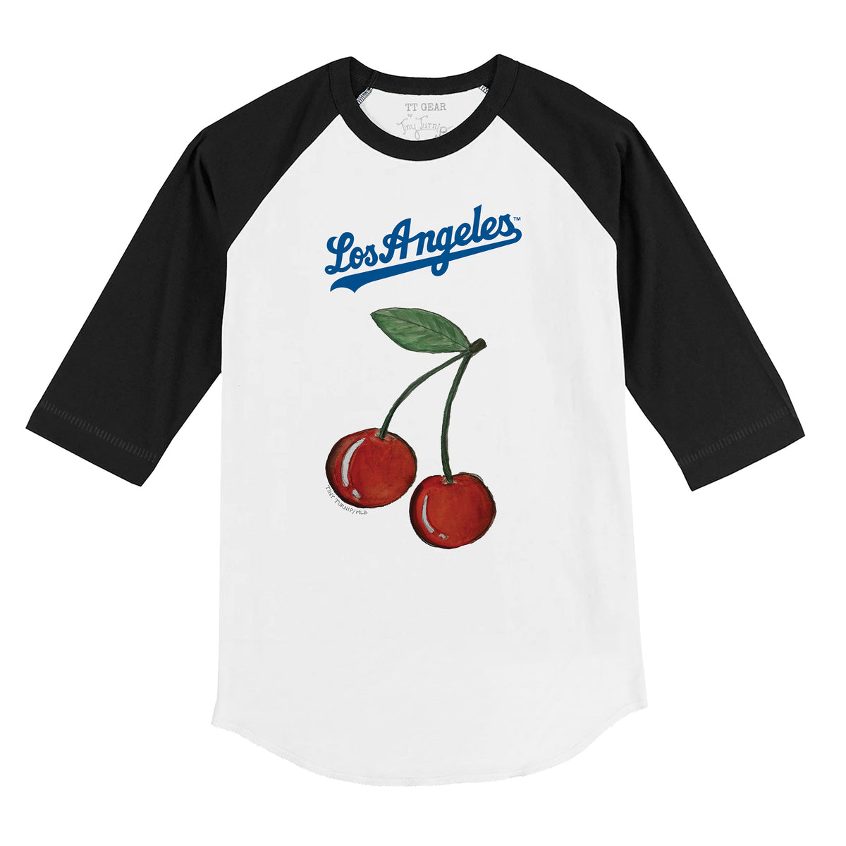 Los Angeles Dodgers Cherry 3/4 Black Sleeve Raglan