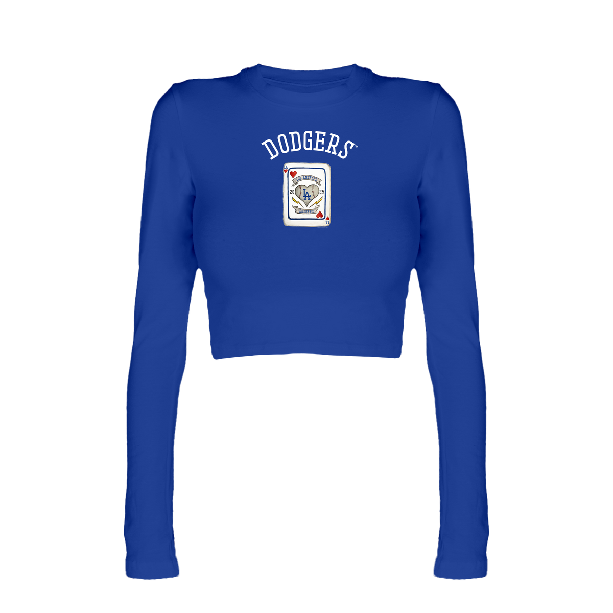 Los Angeles Dodgers Card Candice Crop Long Sleeve