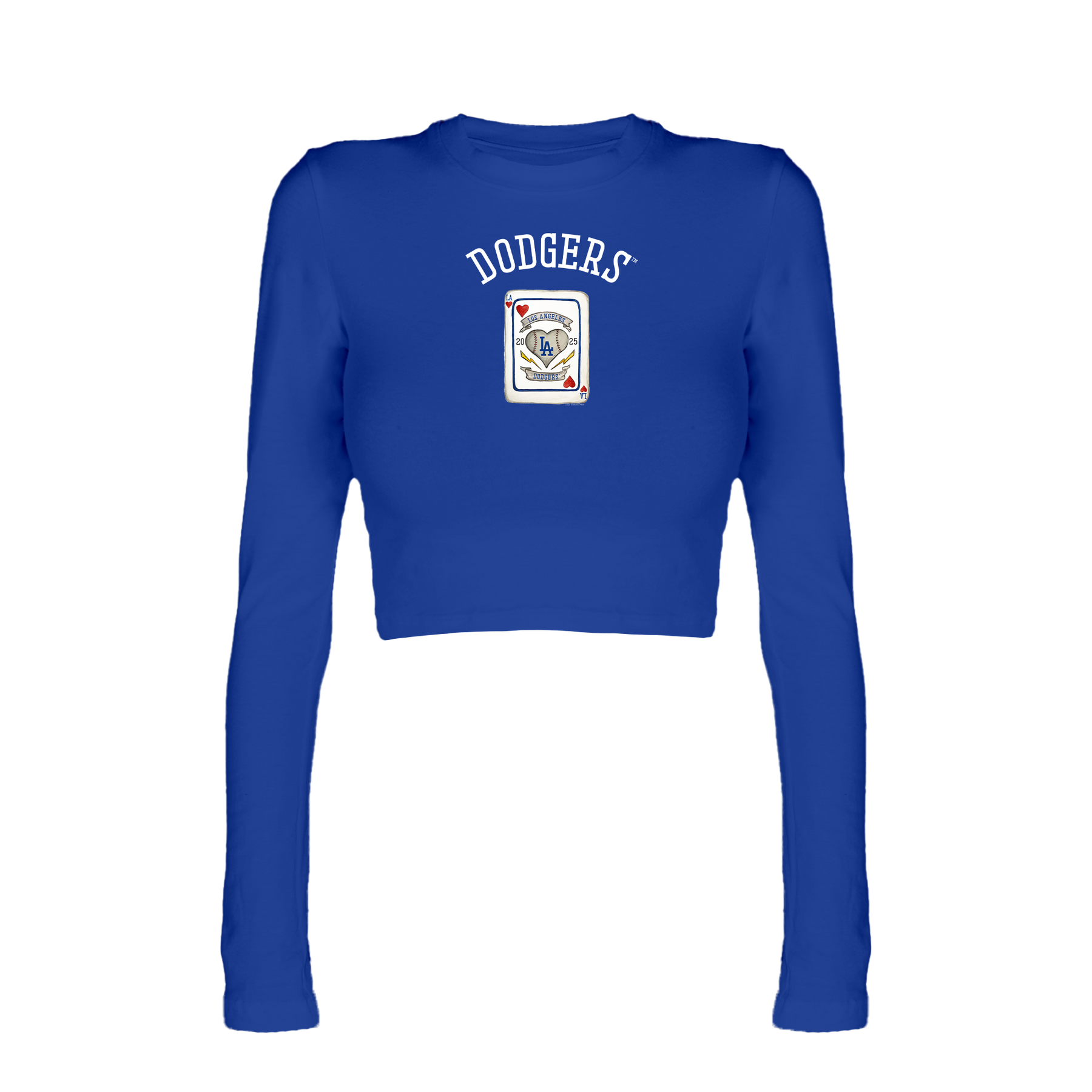Los Angeles Dodgers Card Candice Crop Long Sleeve
