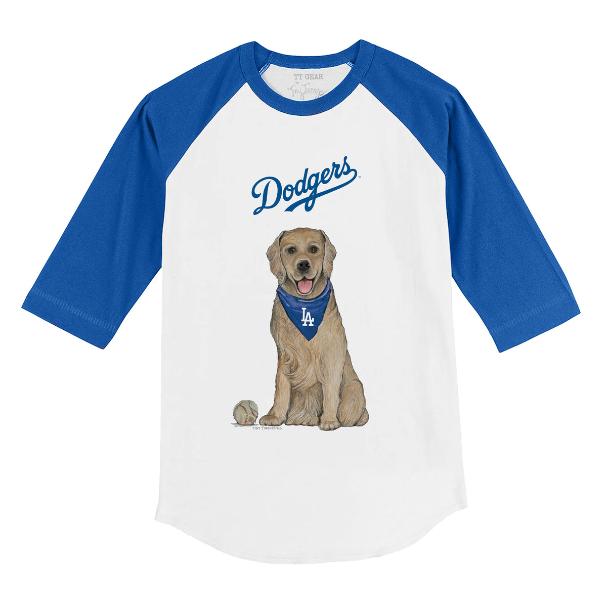 Los Angeles Dodgers Golden Retriever 3/4 Royal Blue Sleeve Raglan