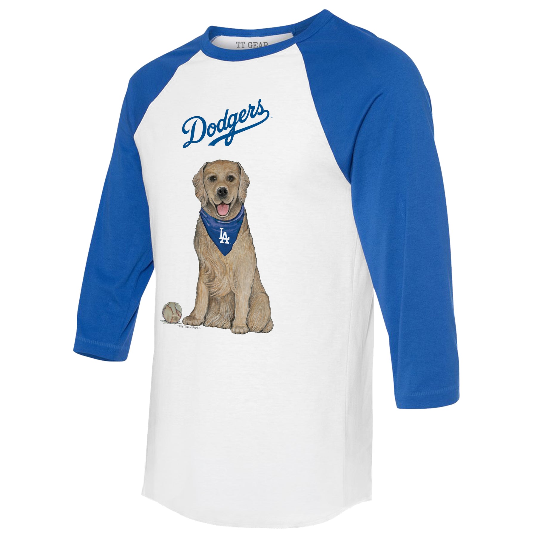 Los Angeles Dodgers Golden Retriever 3/4 Royal Blue Sleeve Raglan