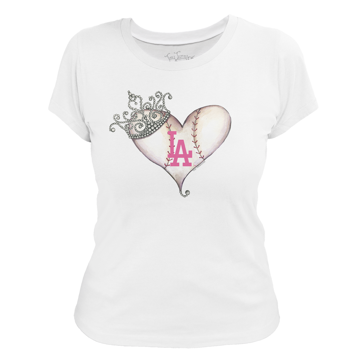 Los Angeles Dodgers Tiara Heart Tee Shirt