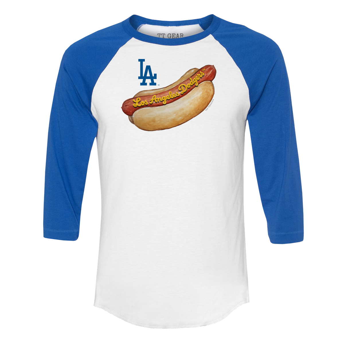 Los Angeles Dodgers Hot Dog 3/4 Royal Blue Sleeve Raglan