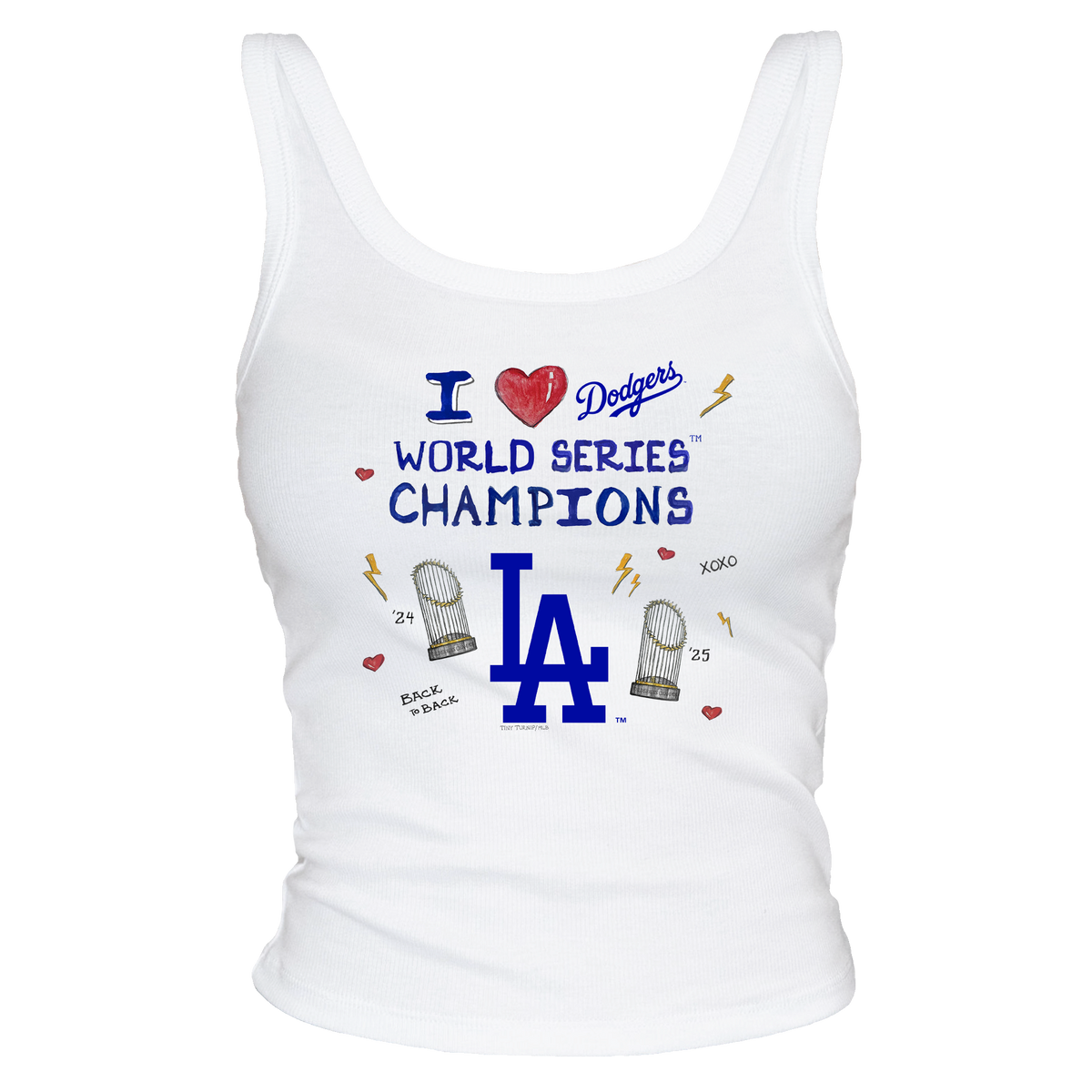 Los Angeles Dodgers I Heart World Series Champs Ribbed Tank