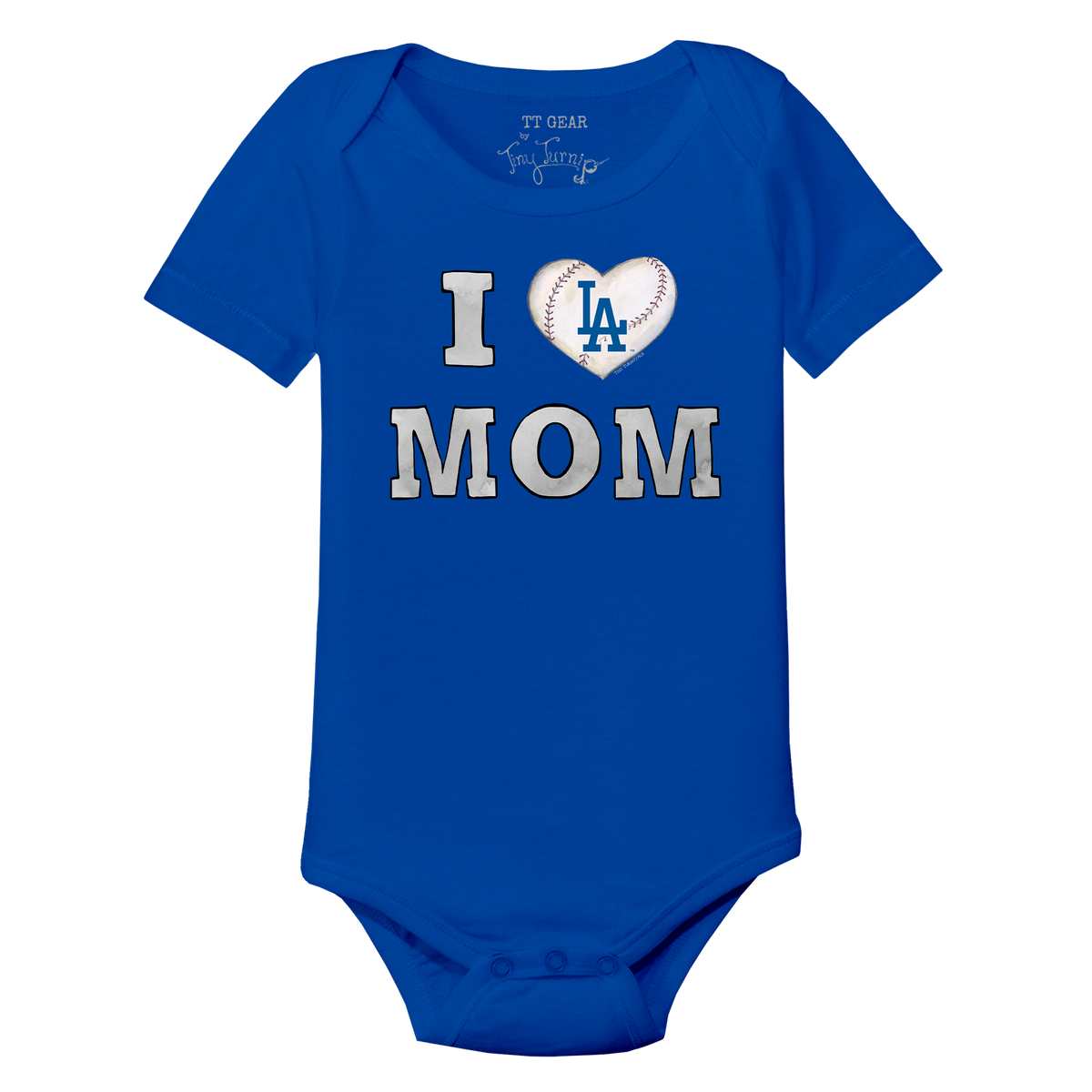 Los Angeles Dodgers I Love Mom Short Sleeve Snapper