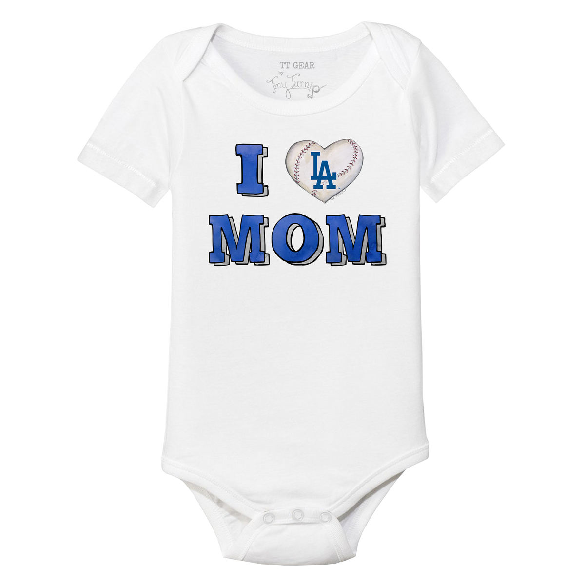 Los Angeles Dodgers I Love Mom Short Sleeve Snapper