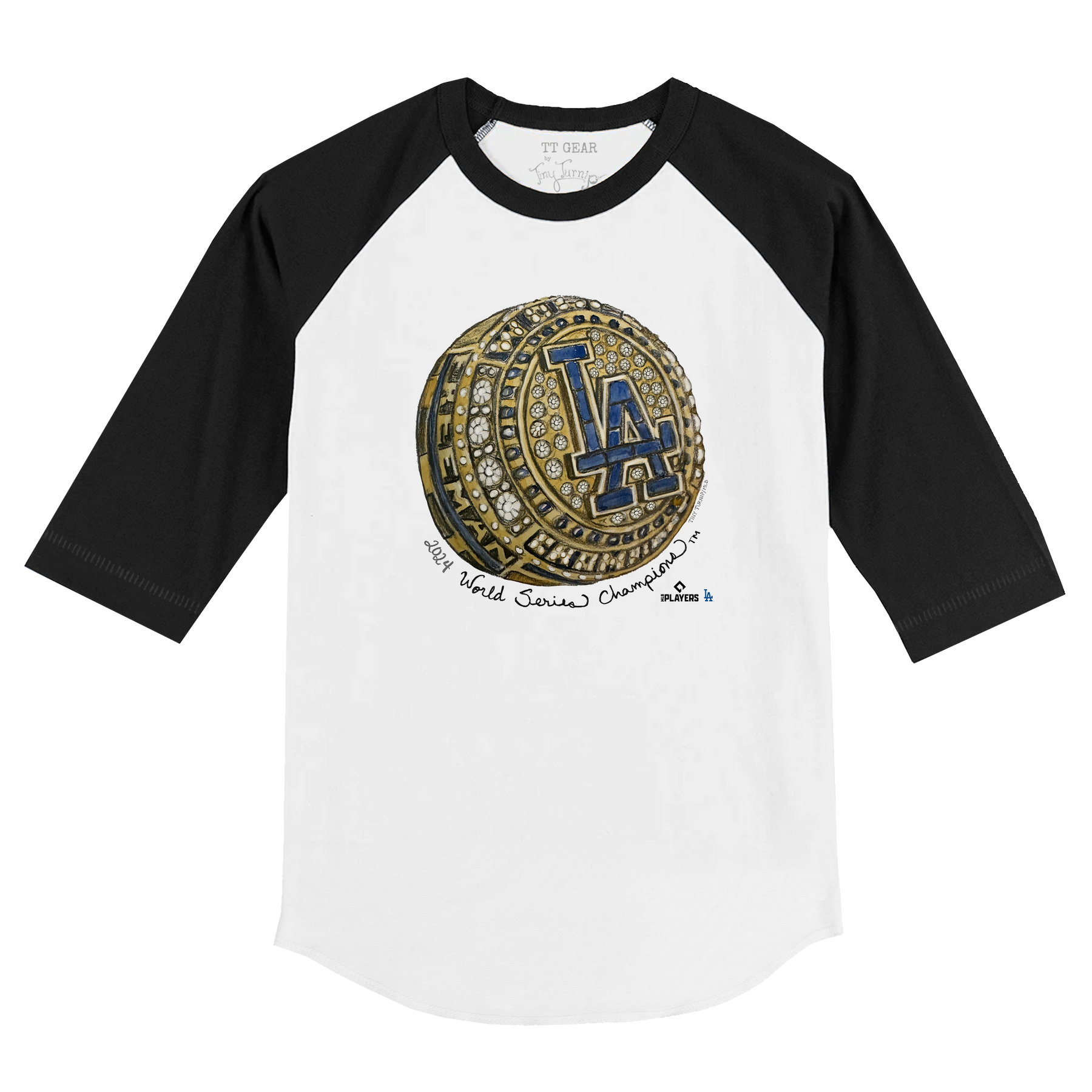 LA Dodgers Chelsea Freeman 2024 World Series Ring 3/4 Sleeve Raglan