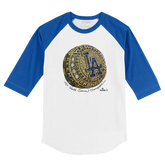 LA Dodgers Chelsea Freeman 2024 World Series Ring 3/4 Sleeve Raglan