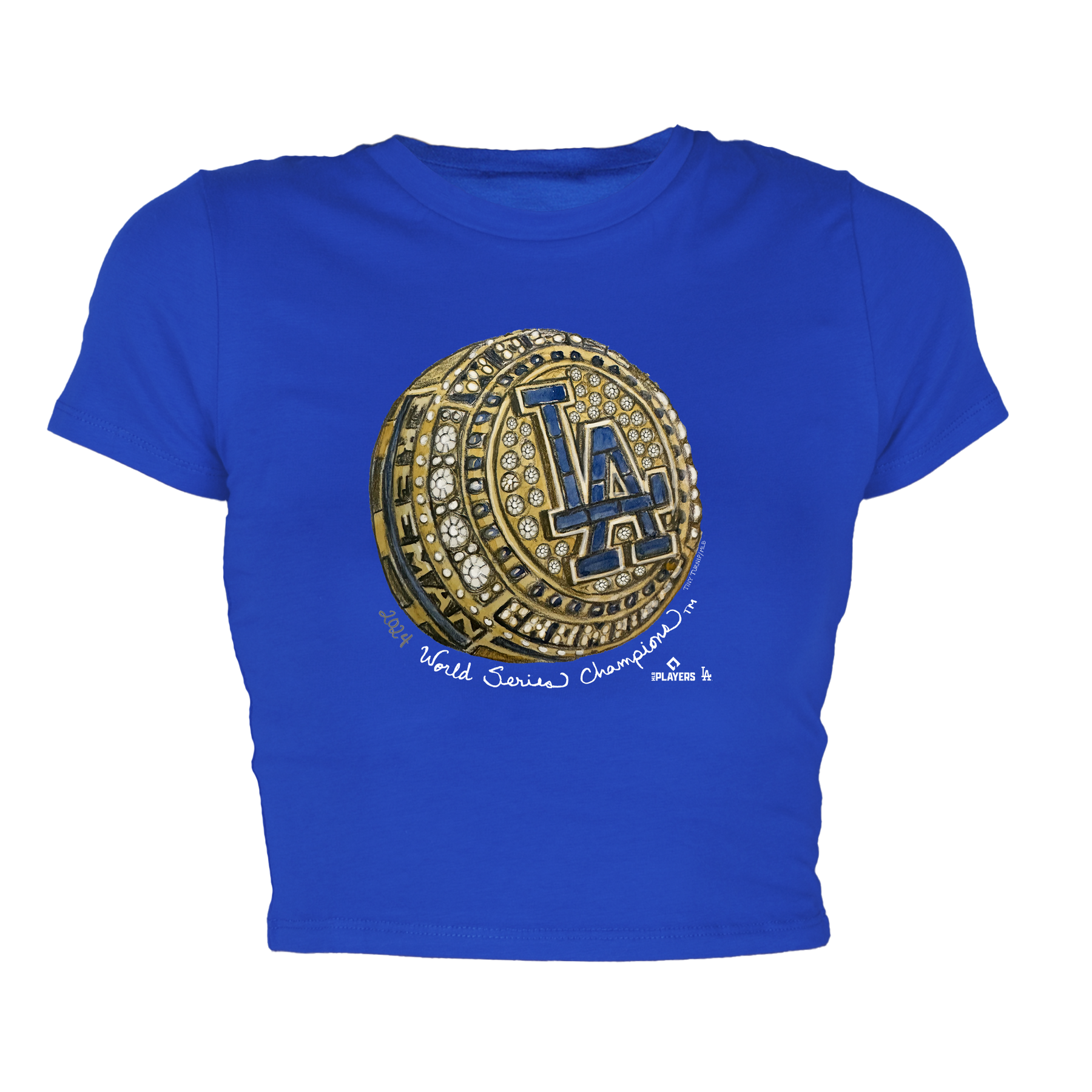 LA Dodgers Chelsea Freeman 2024 World Series Ring Crop Tee