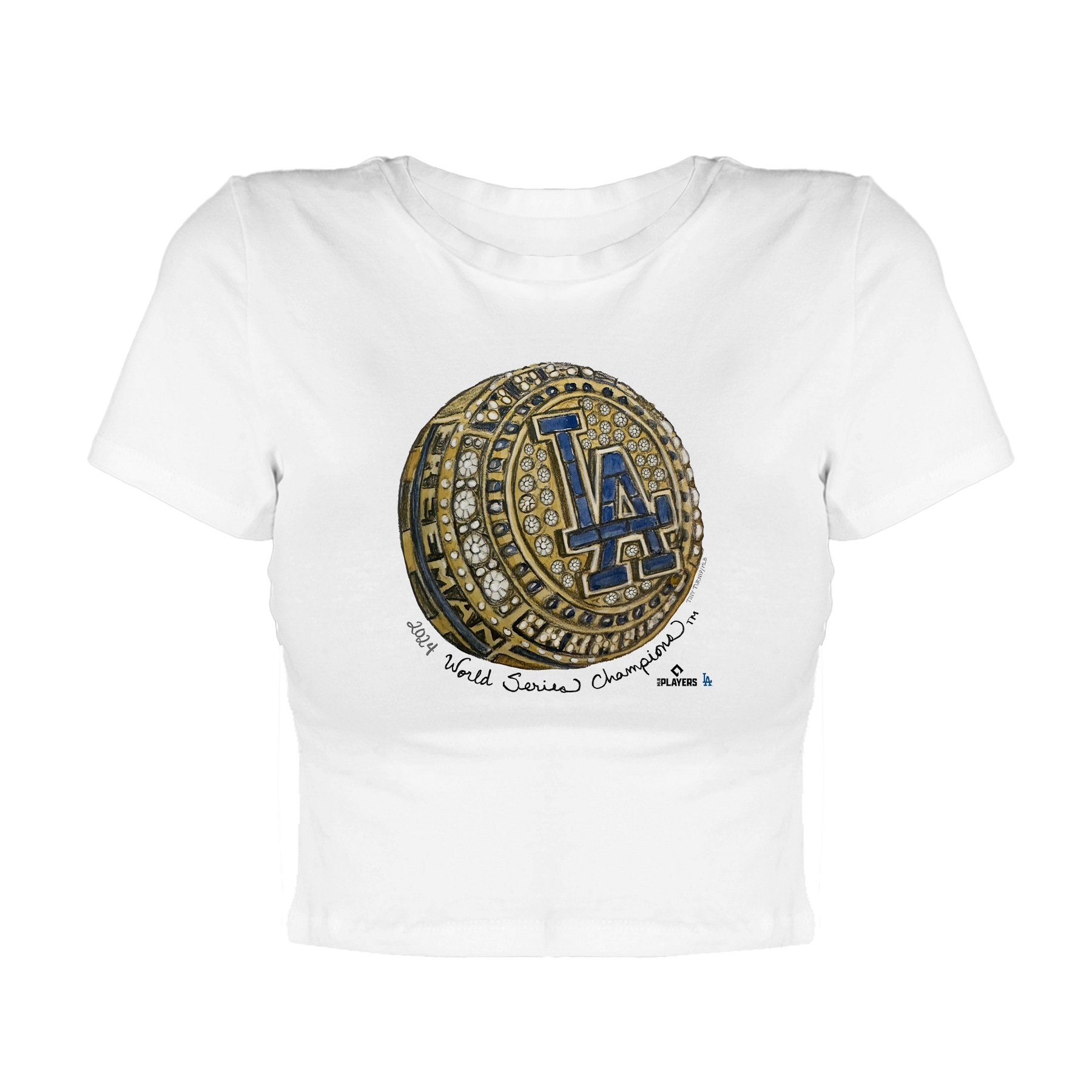 LA Dodgers Chelsea Freeman 2024 World Series Ring Crop Tee