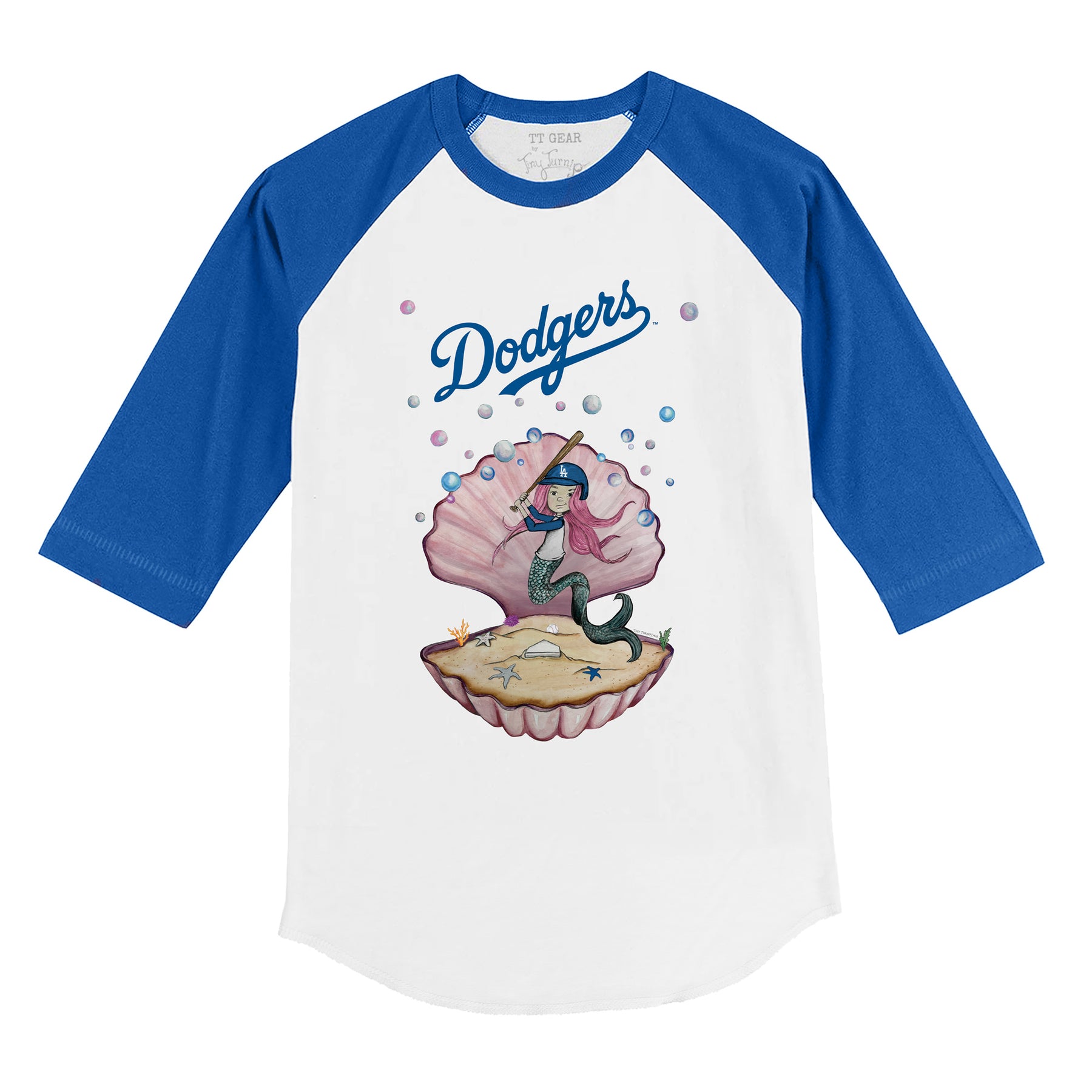 Los Angeles Dodgers Mermaid 3/4 Royal Blue Sleeve Raglan
