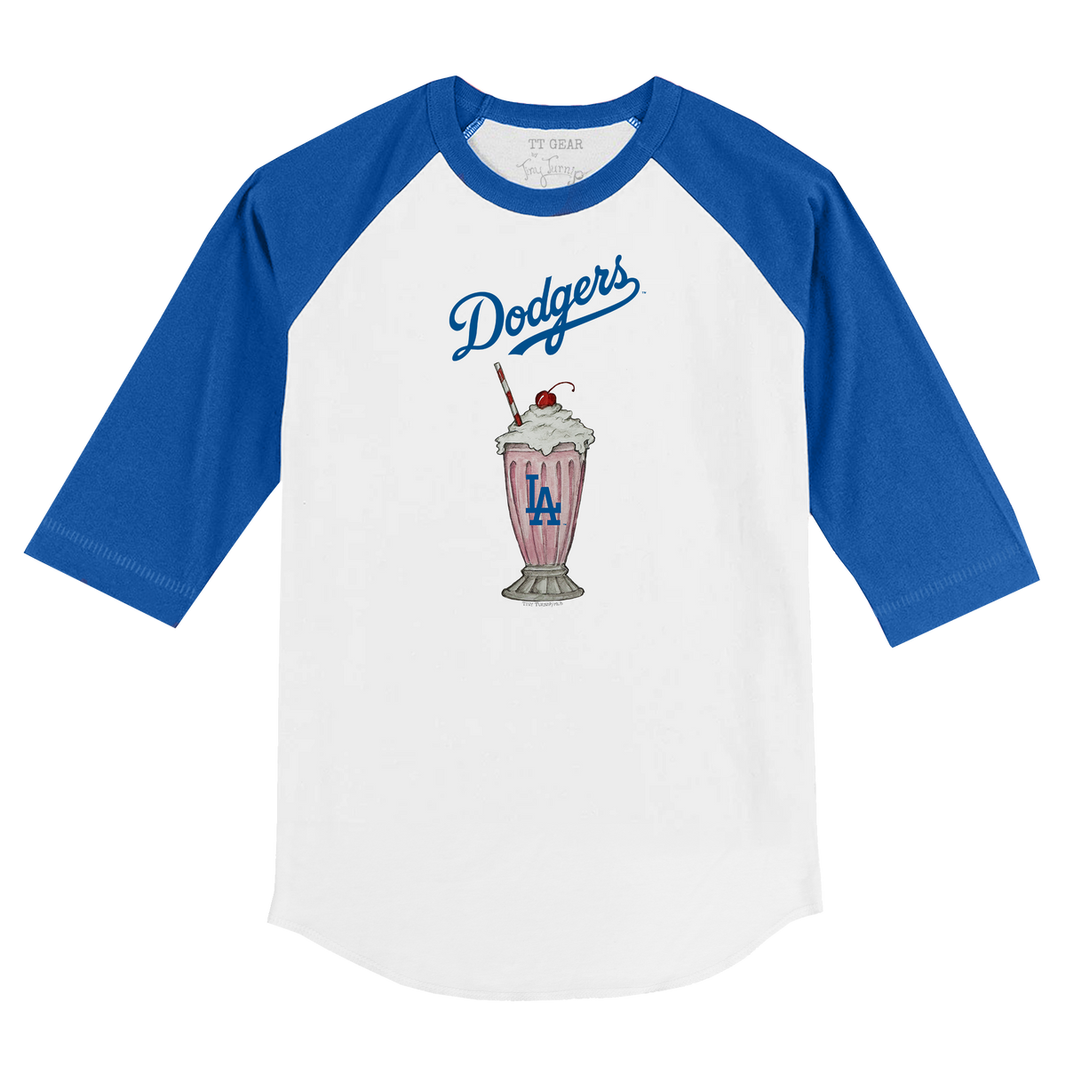 Los Angeles Dodgers Milkshake 3/4 Royal Blue Sleeve Raglan