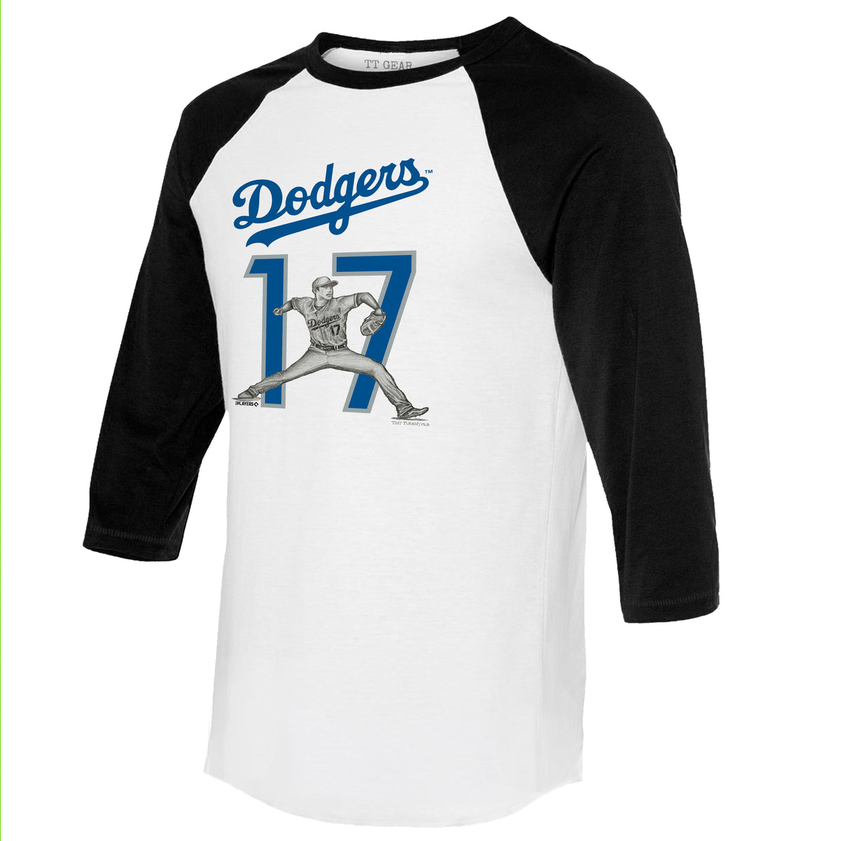 Los Angeles Dodgers Ohtani Pitching Portrait Ohtani 17 3/4 Raglan