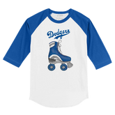 Los Angeles Dodgers Retro Skate 3/4 Royal Blue Sleeve Raglan
