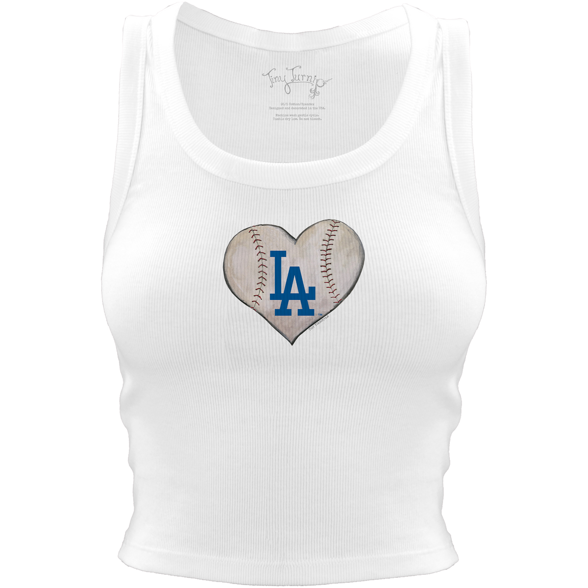 Los Angeles Dodgers Baseball Heart Crop Tank - Tiny Turnip