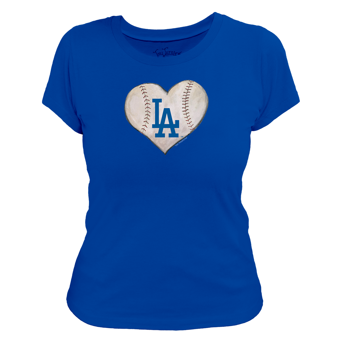 Los Angeles Dodgers Stitched Heart Women's Tee Shirt - Tiny Turnip