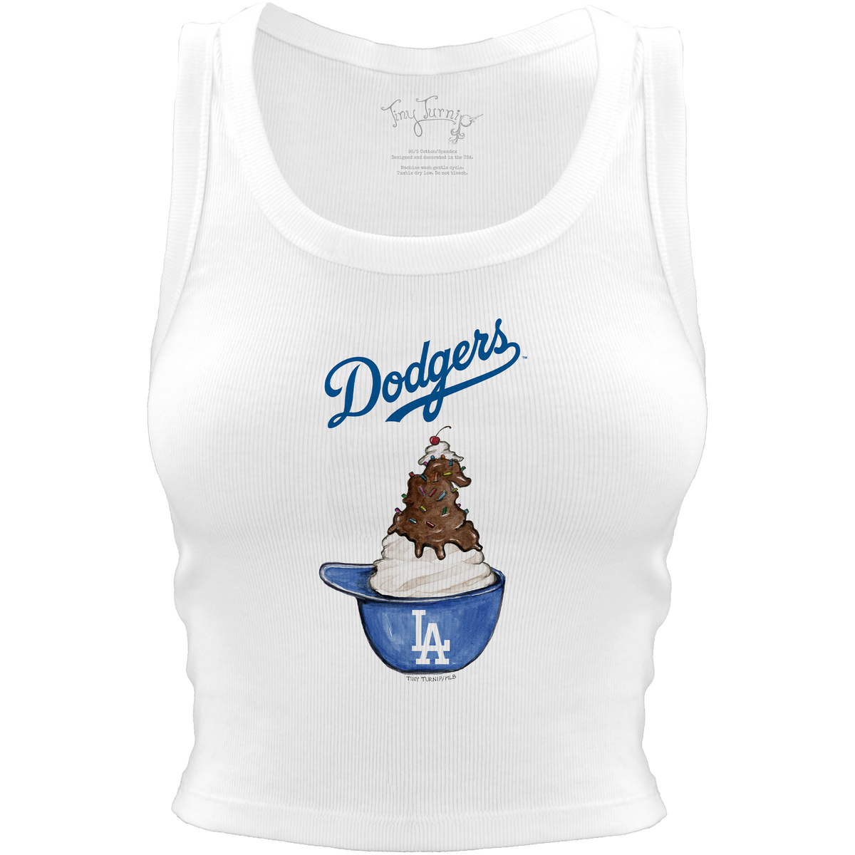 Los Angeles Dodgers Sundae Helmet Crop Tank - Tiny Turnip