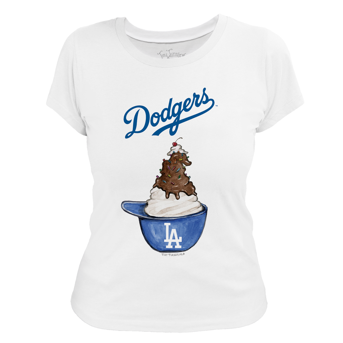 Los Angeles Dodgers Sundae Helmet Women's Tee Shirt