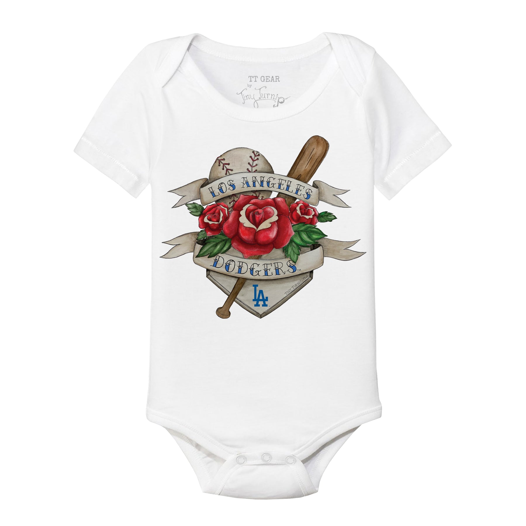Los Angeles Dodgers Tattoo Rose Short Sleeve Snapper