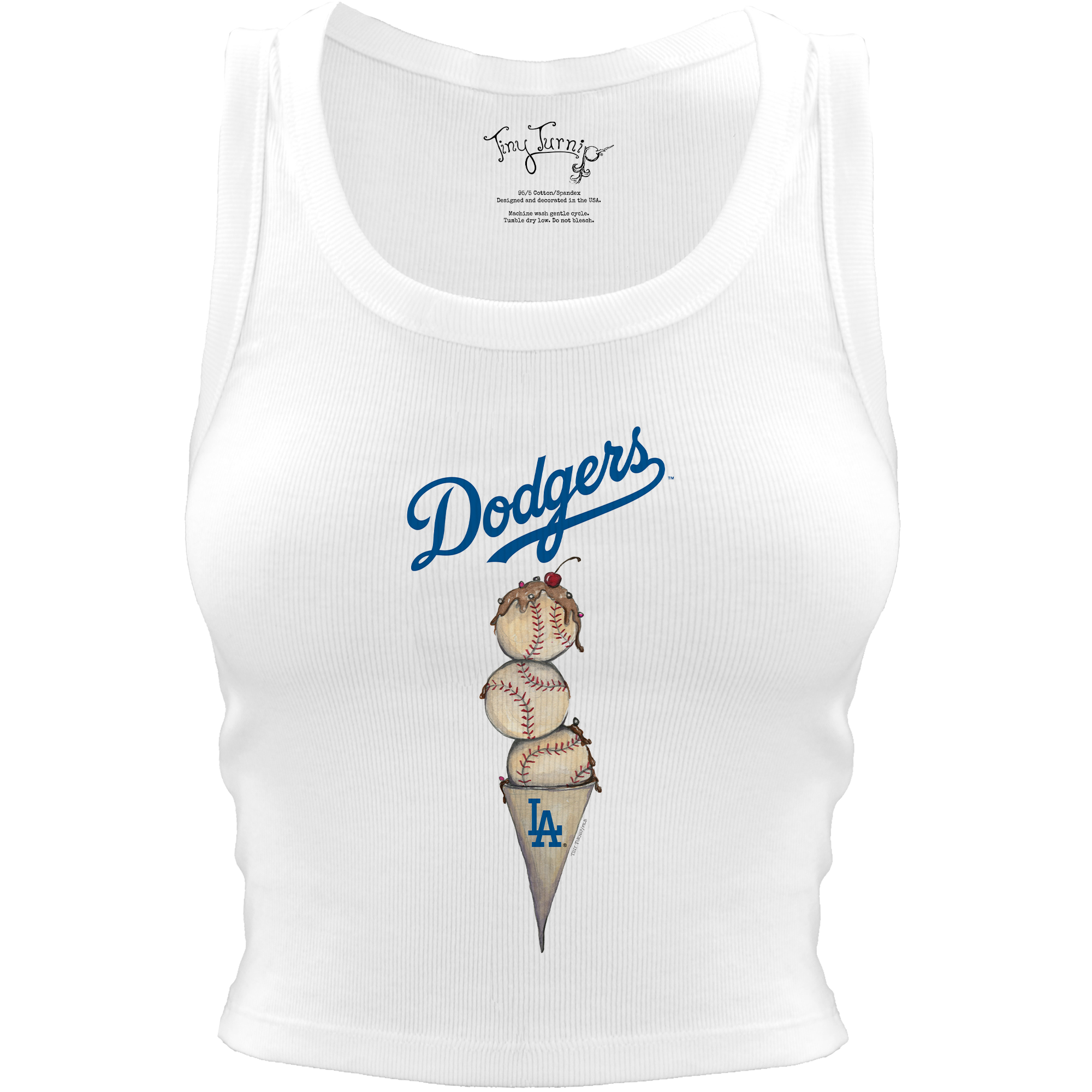 Los Angeles Dodgers Triple Scoop Crop Tank | Tiny Turnip